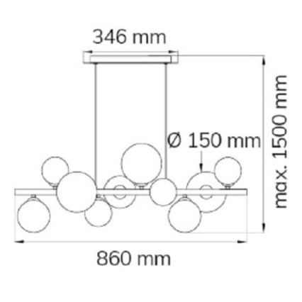 Wofi 6014.10.14.9000 - Suspension filaire LED VILLA 10xG9/3W/230V doré