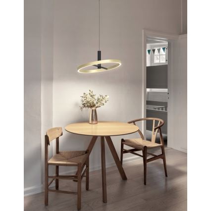 Wofi 6016-104L - Suspension LED dimmable sur câble BREST LED/19W/230V Ø 42 cm noir/doré