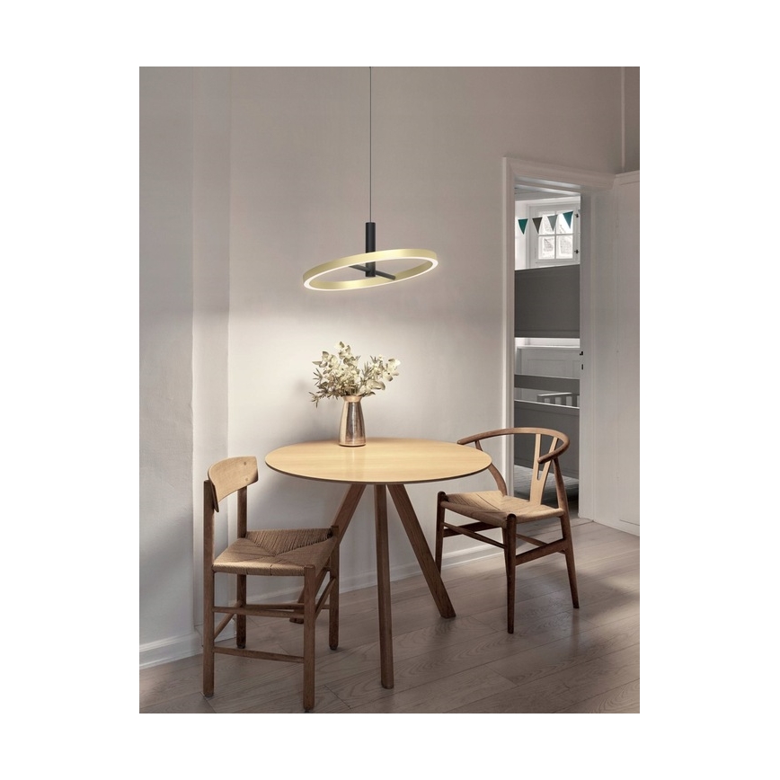 Wofi 6016-104L - Suspension LED dimmable sur câble BREST LED/19W/230V Ø 42 cm noir/doré