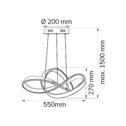 Wofi 6134.01.15.7000 - Suspension filaire à intensité variable LED INDIGO LED/44W/230V