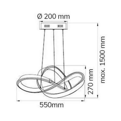 Wofi 6134.01.88.9000 - Suspension filaire à intensité variable INDIGO LED/44W/230V