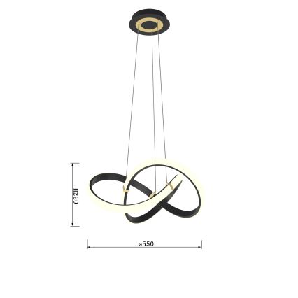 Wofi 6134-104 - Suspension filaire à intensité variable LED INDIGO LED/44W/230V noir/doré