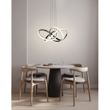 Wofi 6134-105L - Suspension filaire à intensité variable INDIGO LED/50W/230V noir/chrome brillant