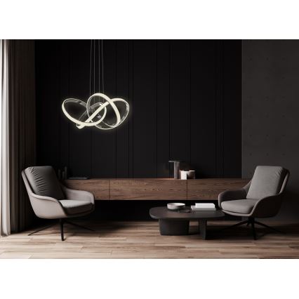 Wofi 6134-105L - Suspension filaire à intensité variable INDIGO LED/50W/230V noir/chrome brillant