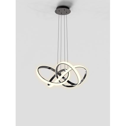 Wofi 6134-105L - Suspension filaire à intensité variable INDIGO LED/50W/230V noir/chrome brillant