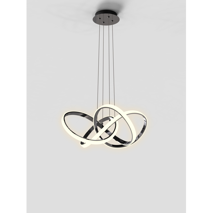 Wofi 6134-105L - Suspension filaire à intensité variable INDIGO LED/50W/230V noir/chrome brillant