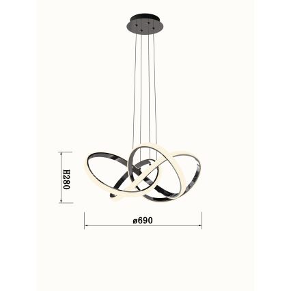 Wofi 6134-105L - Suspension filaire à intensité variable INDIGO LED/50W/230V