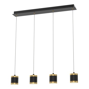 Wofi 7003-404 - Suspension LED dimmable sur câble TOULOUSE 4xLED/8,5W/230V noir/doré
