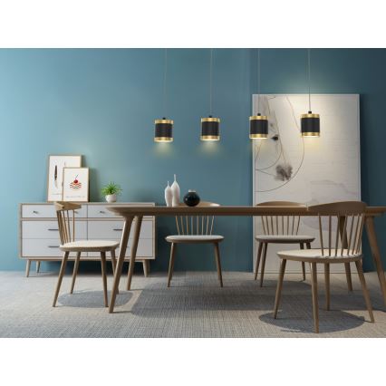 Wofi 7003-404 - Suspension LED dimmable sur câble TOULOUSE 4xLED/8,5W/230V noir/doré