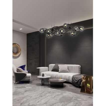 Wofi 7014-1405 - Suspension filaire LED NANCY 14xG9/3,5W/230V noir/chrome brillant