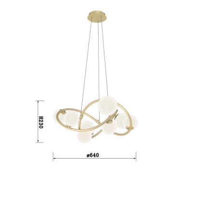 Wofi 7014-801 - Suspension filaire LED NANCY 8xG9/3,5W/230V doré/blanc