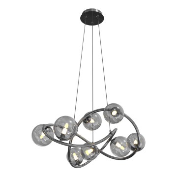 Wofi 7014-805 - Suspension filaire LED NANCY 8xG9/3,5W/230V noir/chrome brillant