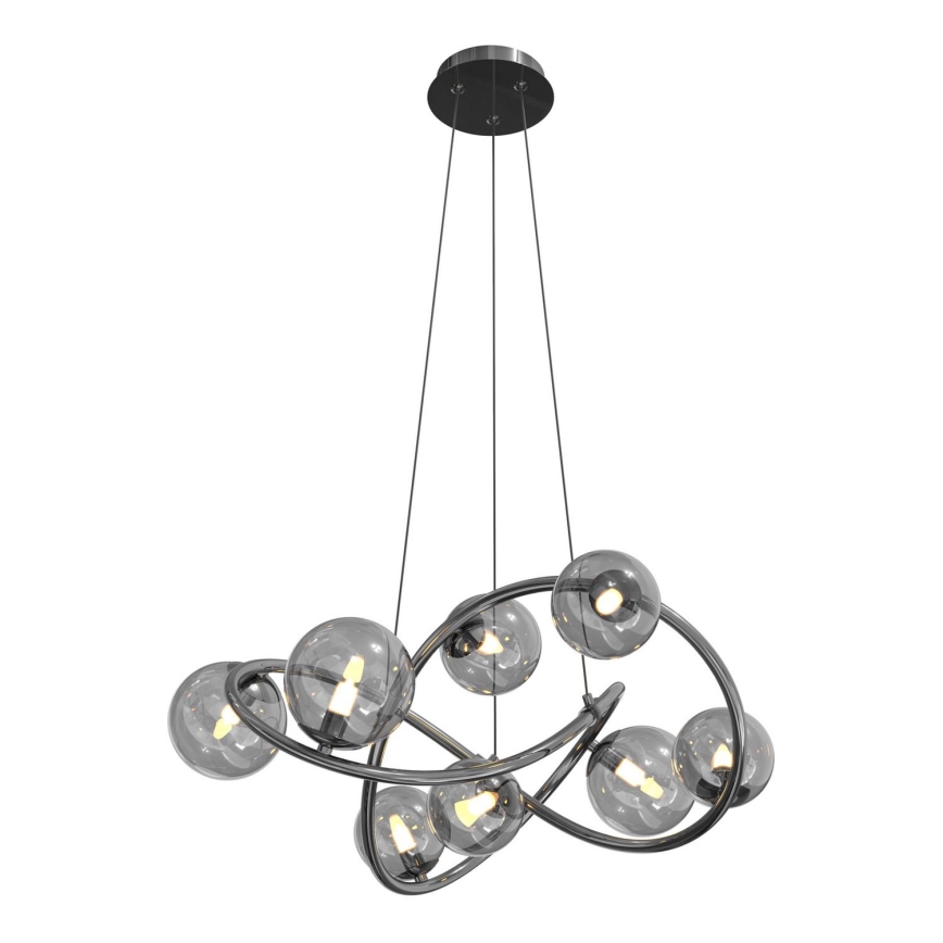 Wofi 7014-805 - Suspension filaire LED NANCY 8xG9/3,5W/230V noir/chrome brillant
