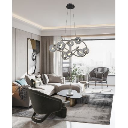 Wofi 7014-805 - Suspension filaire LED NANCY 8xG9/3,5W/230V noir/chrome brillant