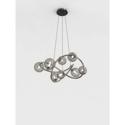 Wofi 7014-805 - Suspension filaire LED NANCY 8xG9/3,5W/230V noir/chrome brillant