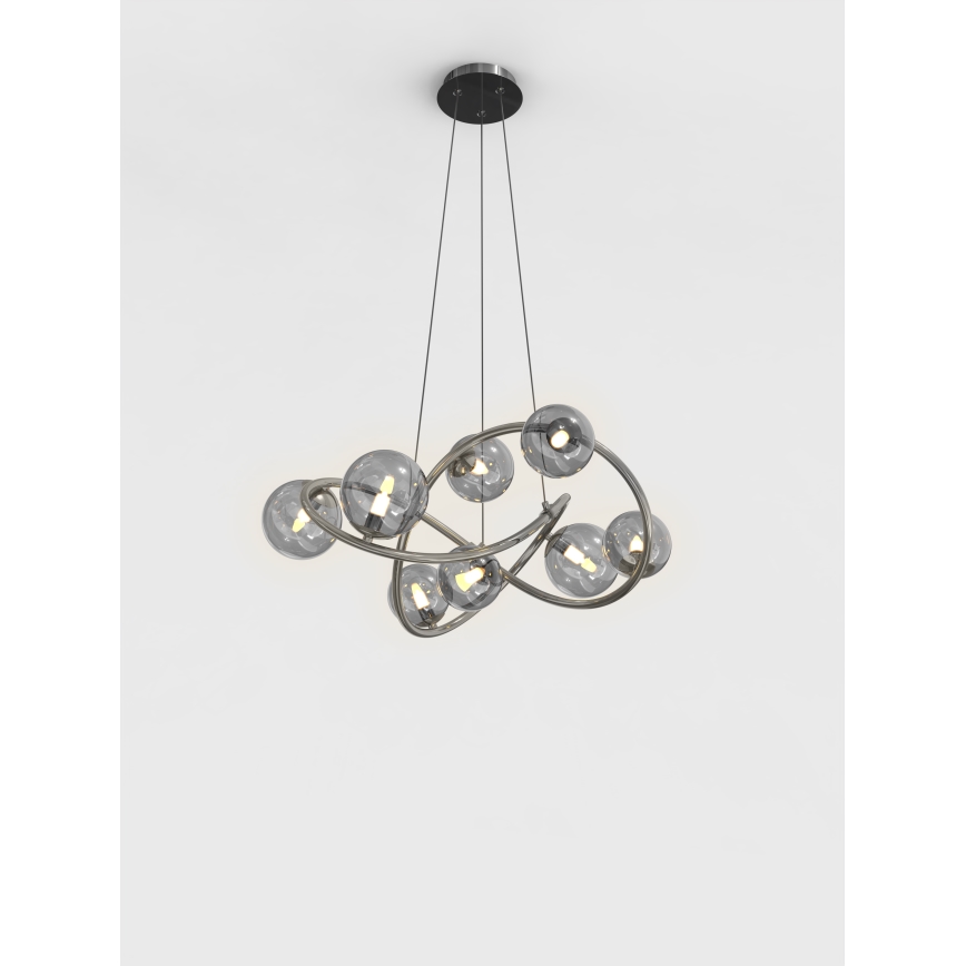 Wofi 7014-805 - Suspension filaire LED NANCY 8xG9/3,5W/230V noir/chrome brillant