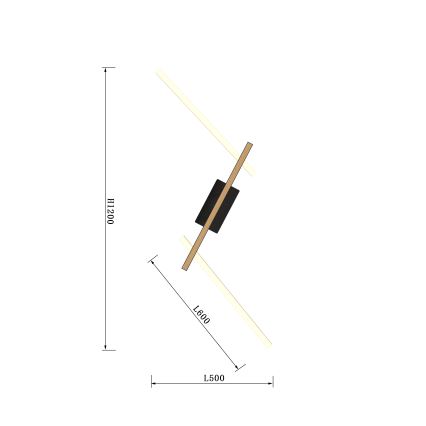 Wofi 7021-306 - Applique murale à intensité variable RIMINI LED/40W/230V marron/noir