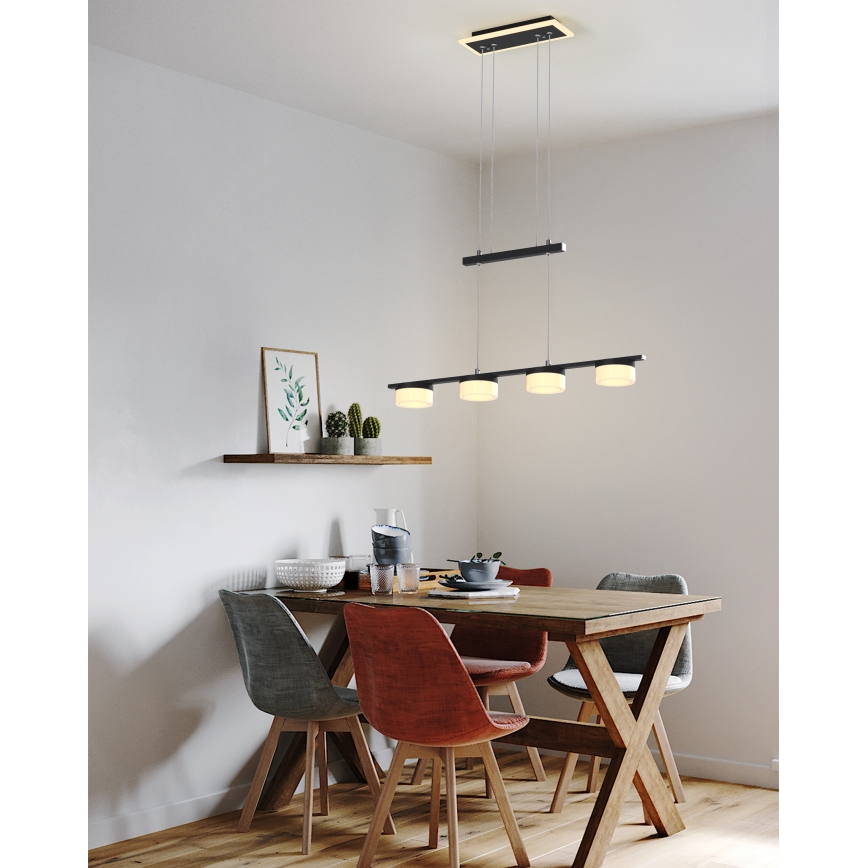 Wofi 7054-502 - Suspension filaire à intensité variable JESSE LED/21W/230V noir