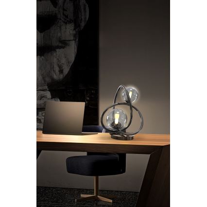 Wofi 8014-205 - Lampe de table LED NANCY 2xG9/3,5W/230V noir/chrome brillant