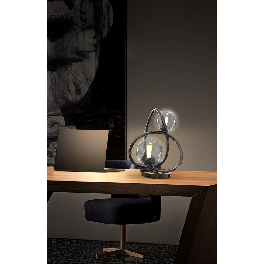 Wofi 8014-205 - Lampe de table LED NANCY 2xG9/3,5W/230V noir/chrome brillant