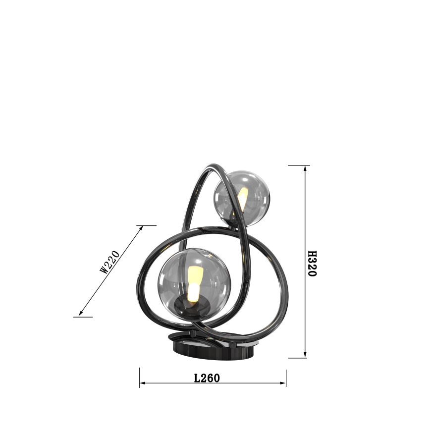 Wofi 8014-205 - Lampe de table LED NANCY 2xG9/3,5W/230V noir/chrome brillant