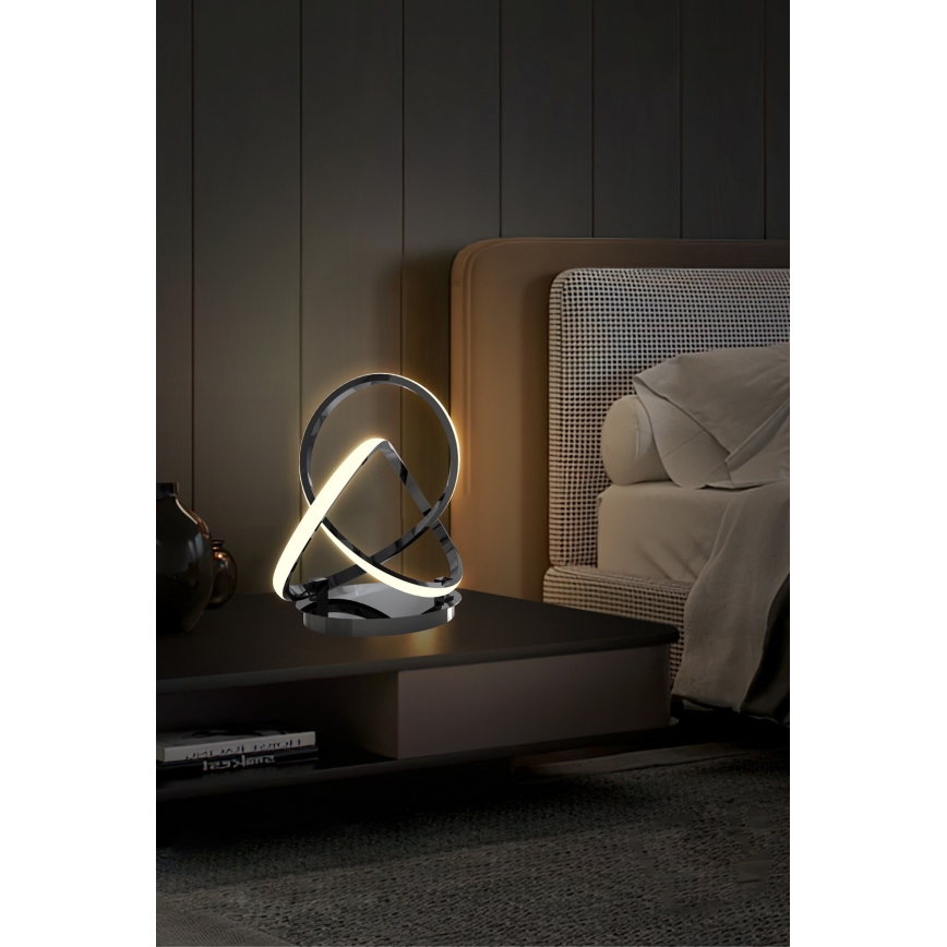 Wofi 8134-105 - Lampe de table tactile à intensité variable INDIGO LED/10,5W/230V noir/chrome brillant