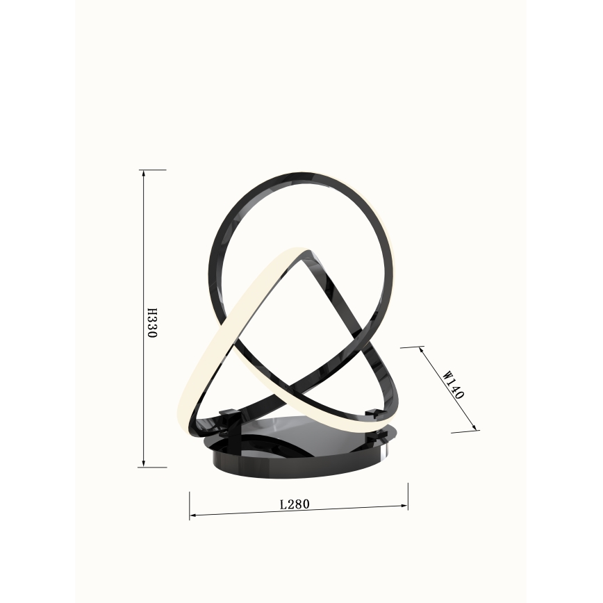 Wofi 8134-105 - Lampe de table tactile à intensité variable INDIGO LED/10,5W/230V noir/chrome brillant