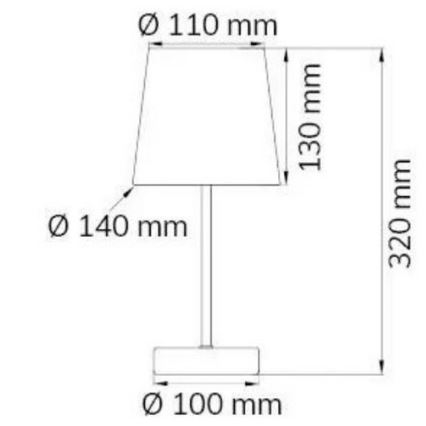 Wofi 8324.01.50.0000 - Lampe de table CESENA 1xE14/42W/230V gris