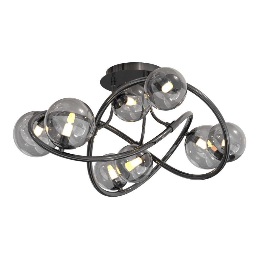 Wofi 9014-805 - Plafonnier LED NANCY 8xG9/3,5W/230V noir/chrome brillant