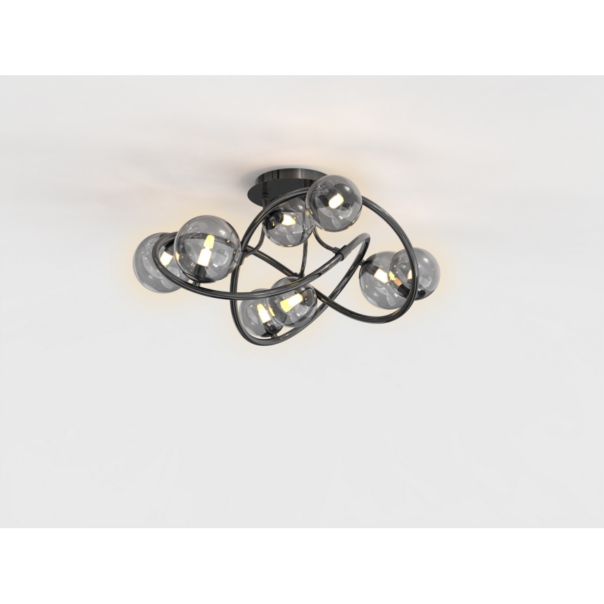 Wofi 9014-805 - Plafonnier LED NANCY 8xG9/3,5W/230V noir/chrome brillant