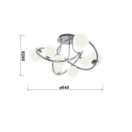 Wofi 9014-807 - Plafonnier LED NANCY 8xG9/3,5W/230V chrome brillant