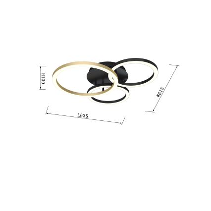 Wofi 9042-304 - Plafonnier LED à intensité variable BAYEUX LED/51W/230V