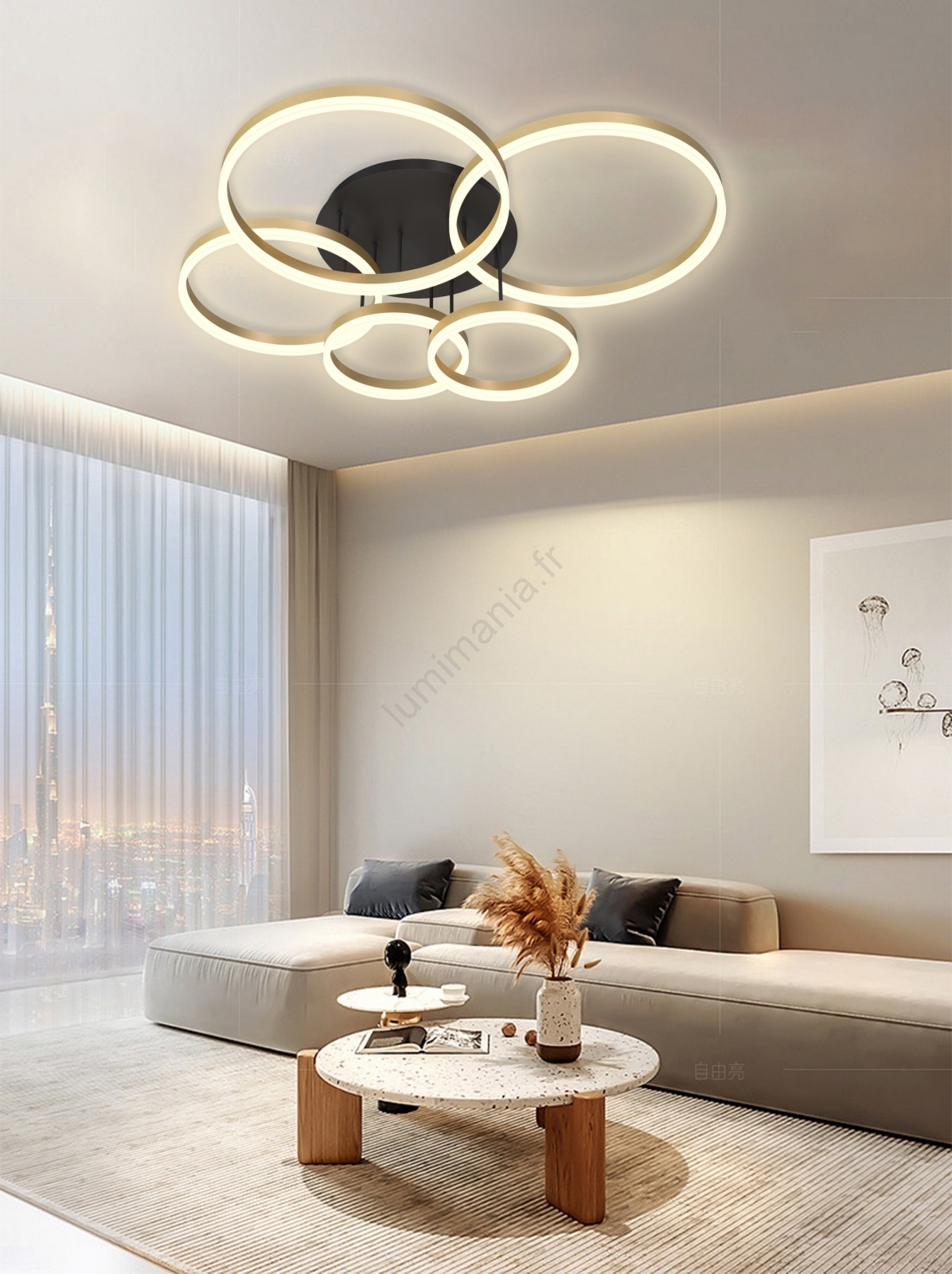 Wofi 9014-805 - Plafonnier LED NANCY 8xG9/3,5W/230V Noir/chrome