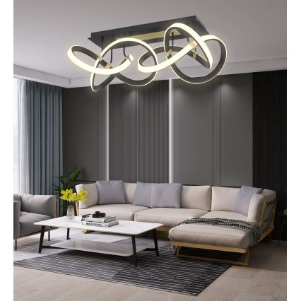 Wofi 9134-204 - Plafonnier à intensité variable INDIGO LED/64W/230V noir/doré