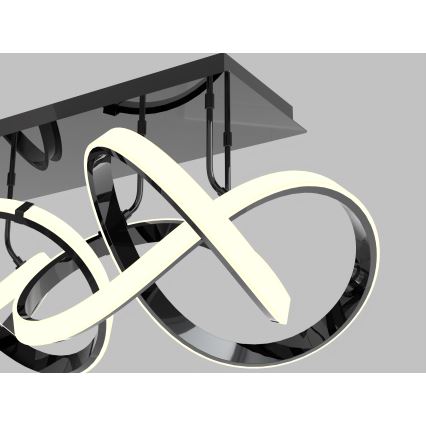 Wofi 9134-205 - Plafonnier à intensité variable INDIGO LED/64W/230V noir/chrome brillant