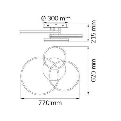 Wofi 9822.03.88.9000 - Plafonnier LED à intensité variable VAASA LED/58W/230V