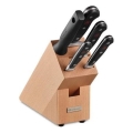 Wüsthof - Ensemble CLASSIC de 6 couteaux de cuisine avec bloc en hêtre beige