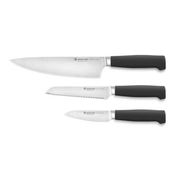 Wüsthof - Ensemble de couteaux de cuisine PARTNER, 3 pièces, noir
