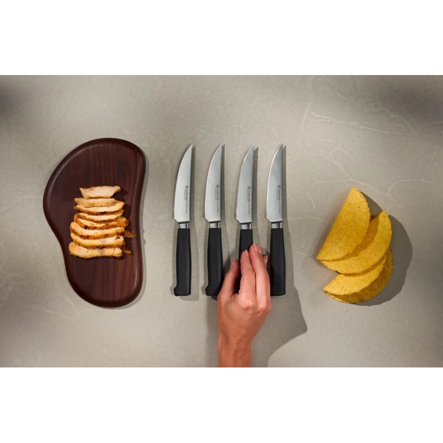 Wüsthof - Set de 4 couteaux à steak PARTNER noirs