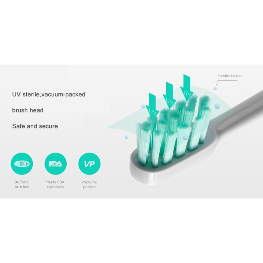 Xiaomi - Smart brosse à dents électrique T500 Bluetooth IPX7 blanche