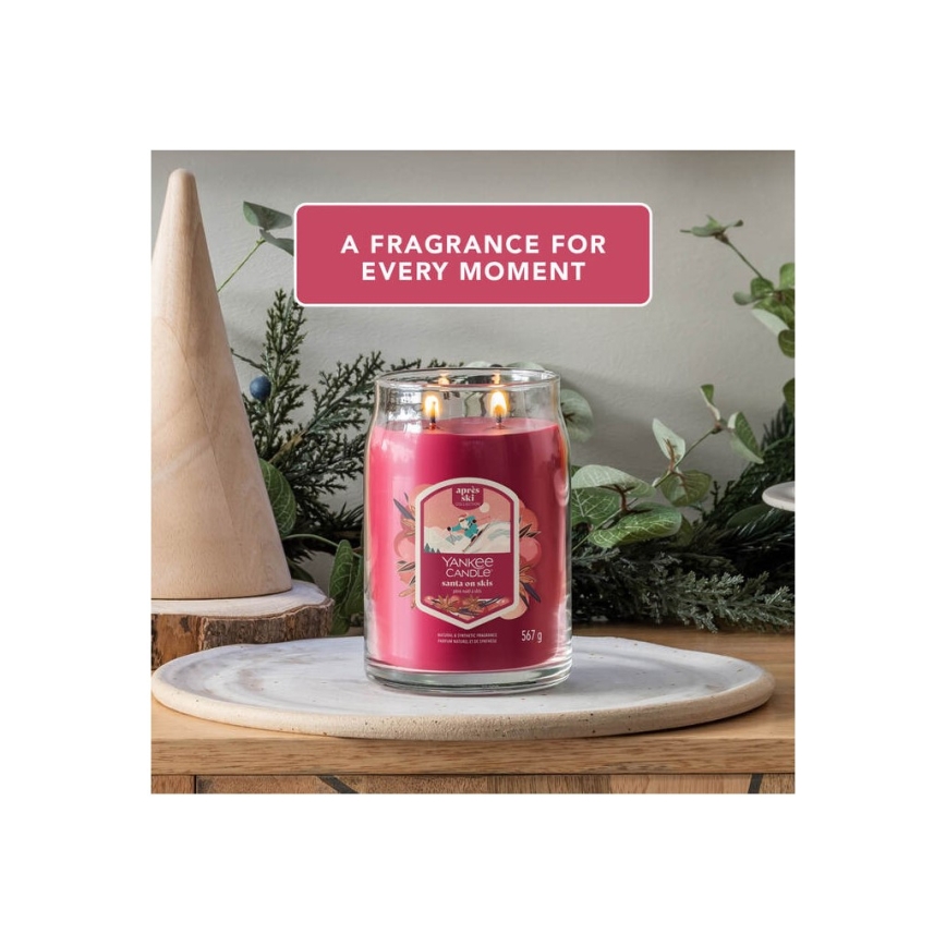 Yankee Candle - Bougie parfumée SANTA ON SKIS grande 567g 60-90 heures