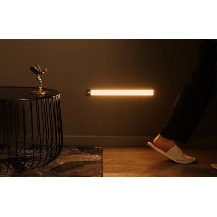 Yeelight - Réglette LED de meuble à intensité variable rechargeable avec détecteur LED/2,3W/1500 mAh 2700K 40 cm noir