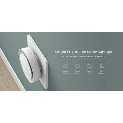 Yeelight - Veilleuse LED avec détecteur PLUGIN LED/0,5W/230V