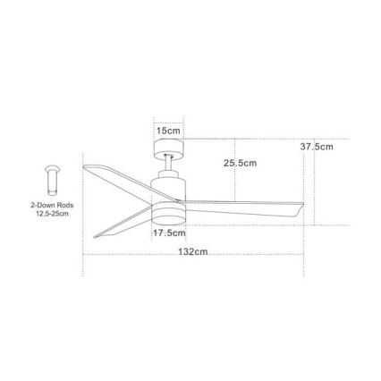 Zambelis 19135 - Ventilateur de plafond LED/15W/230V 3000/4000/6000K + télécommande