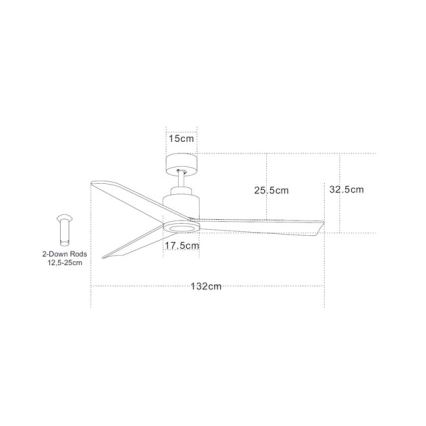 Zambelis 19136 - Ventilateur de plafond + télécommande