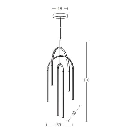 Zambelis 1932 - Suspension filaire à intensité variable LED/80W/230V noir