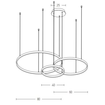 Zambelis 1956-D - Suspension filaire à intensité variable LED/136W/230V