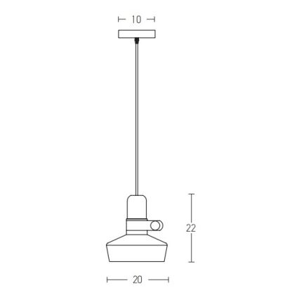 Zambelis 1992 - Suspension filaire 1xE27/40W/230V chêne/blanc