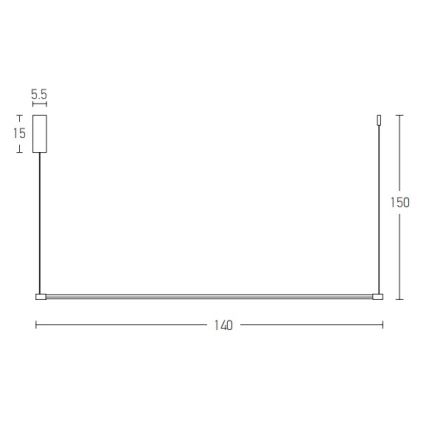 Zambelis 20119 - Suspension filaire LED/20W/230V noir