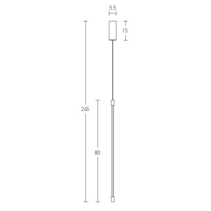 Zambelis 20121 - Suspension filaire LED/12W/230V noir